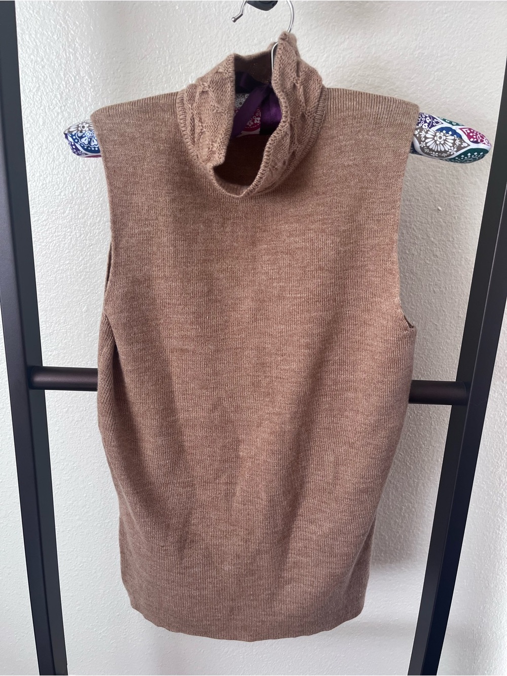 George Sleeveless Cowl Neck Sweater in Brown